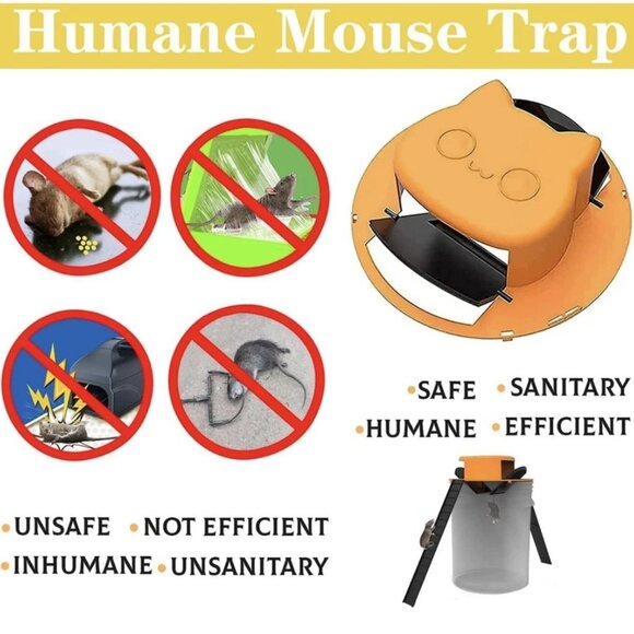 Mouse Trap Bucket Lid, Double Trap Door Style Bucket Mouse Trap -Humane - Picture 8 of 8